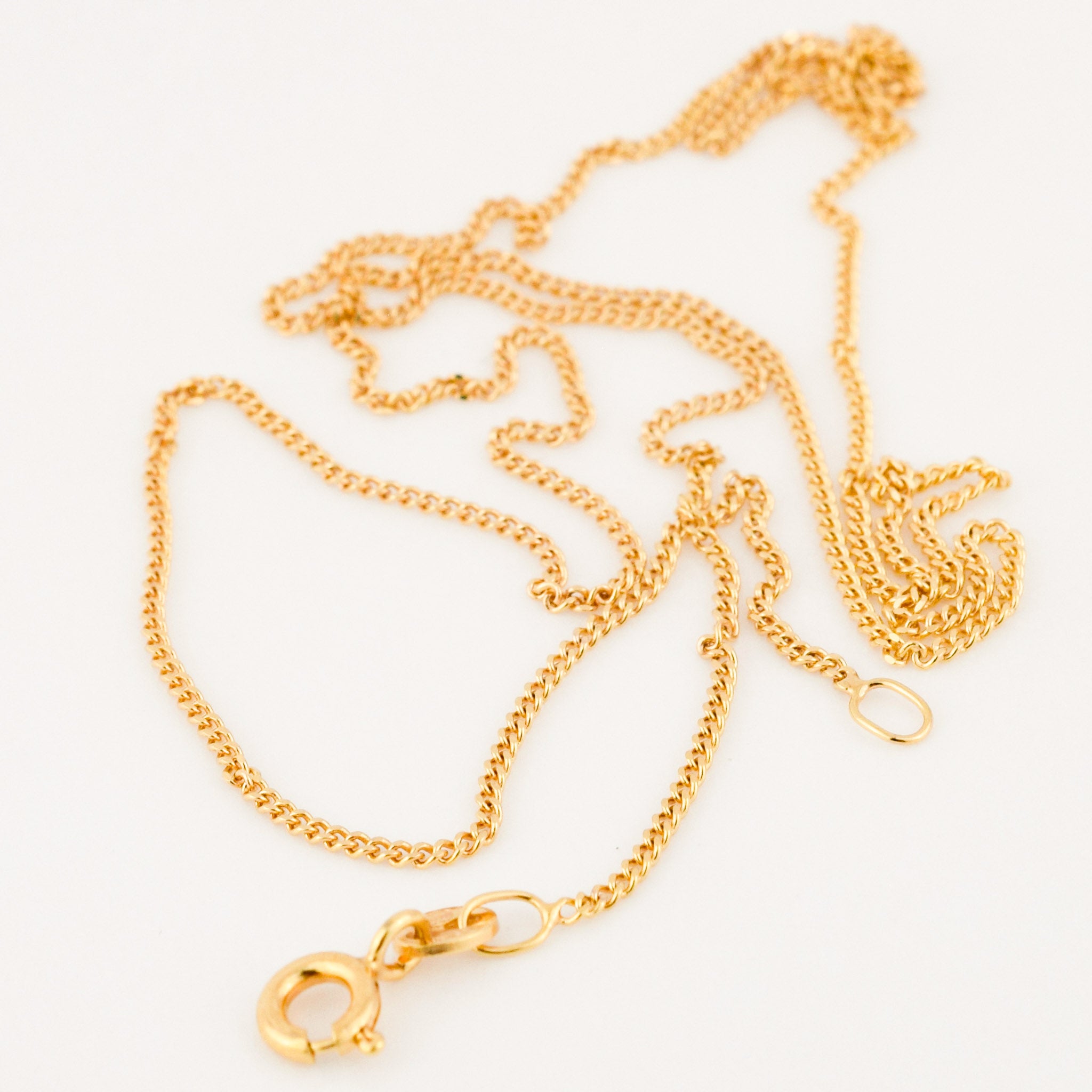 vintage gold 20" curb chain necklace 