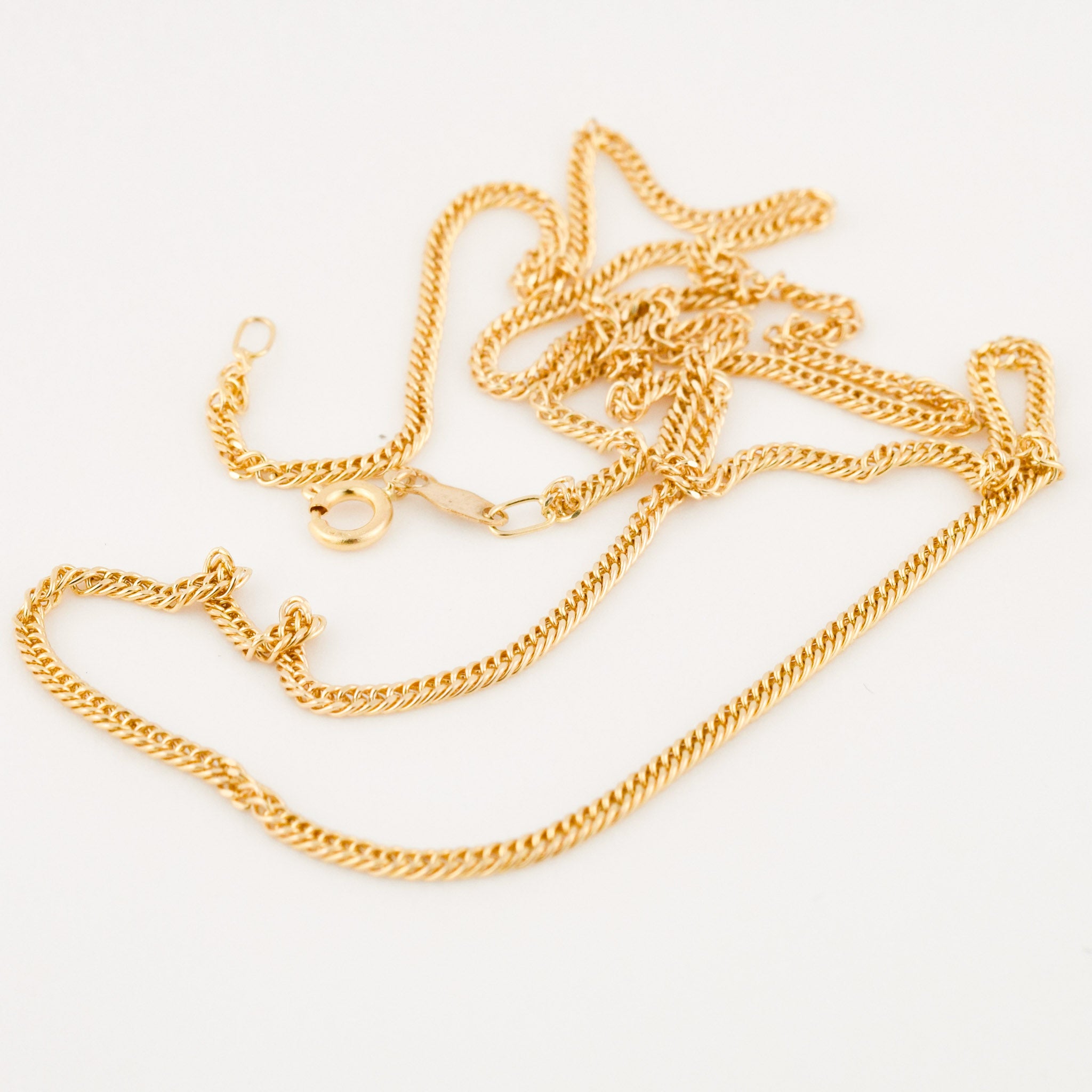 vintage gold 20.25" curb chain necklace