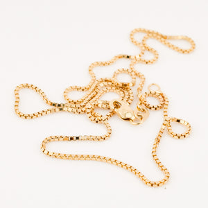 vintage 14k gold 18.5" box chain necklace