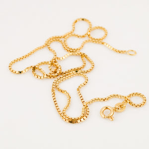 vintage gold box chain necklace