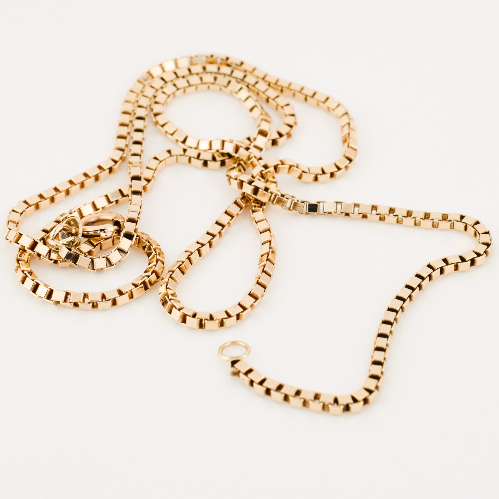 vintage gold chunky box chain necklace