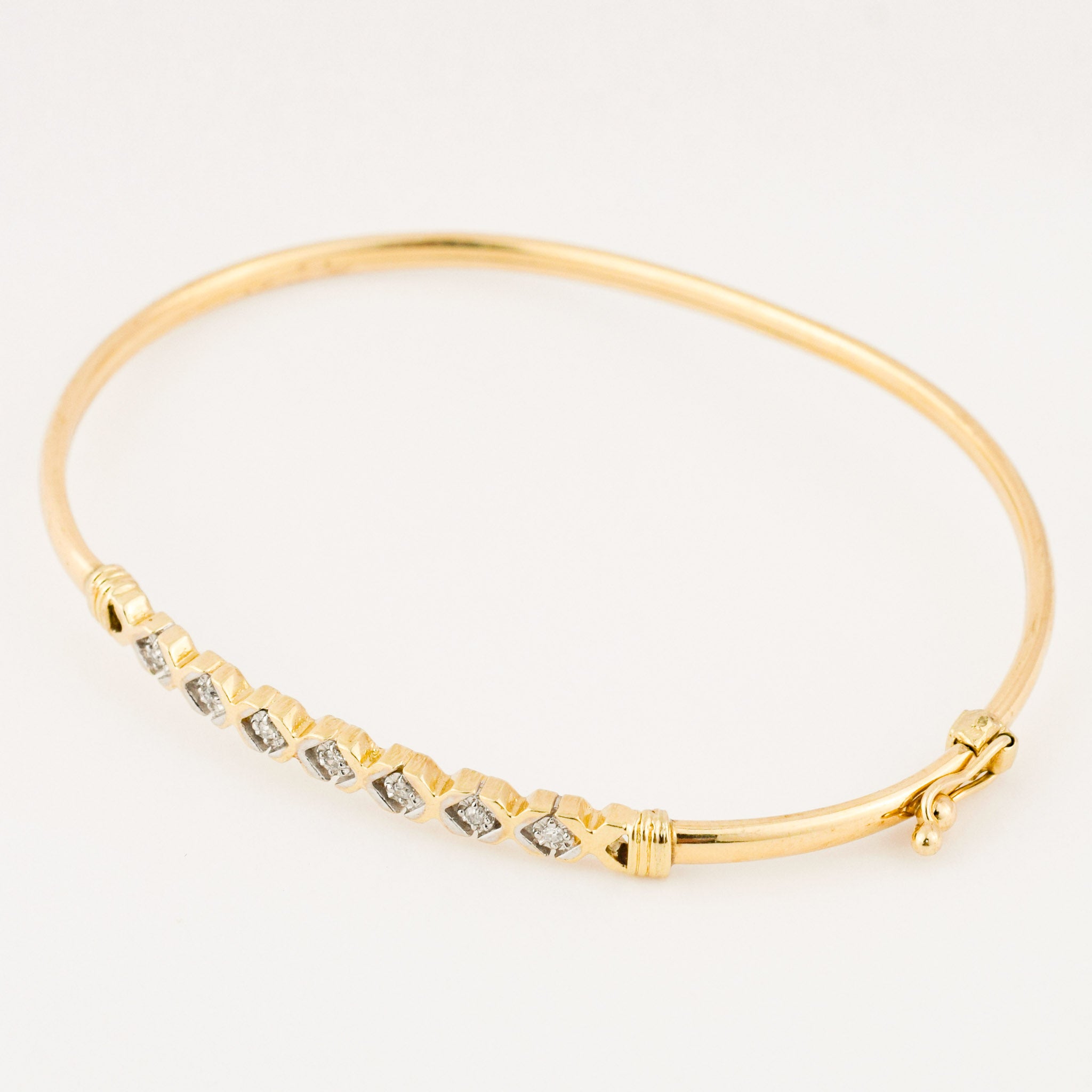 vintage gold diamond bangle bracelet 