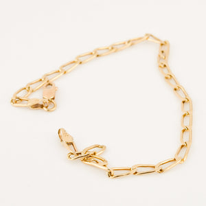 vintage gold loose curb chain bracelet 