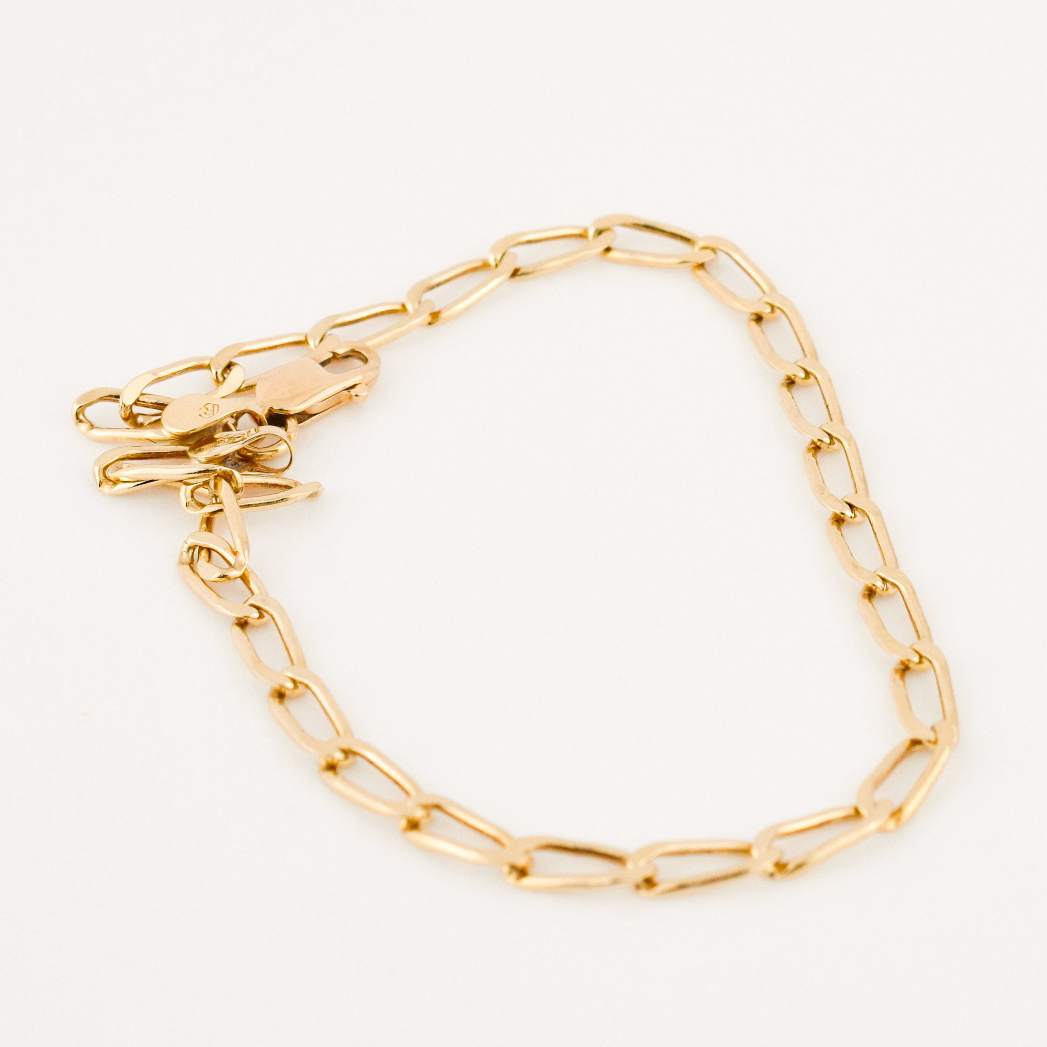vintage gold loose curb chain bracelet 