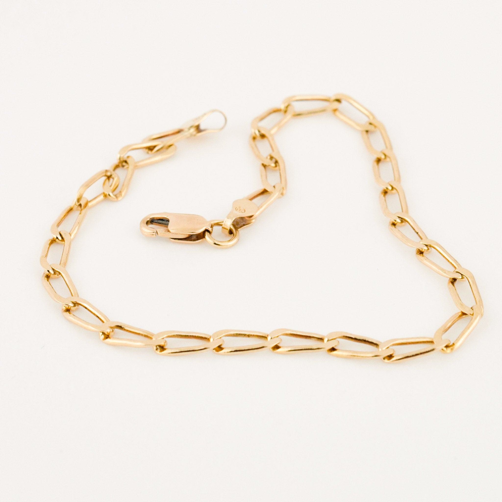 vintage gold loose curb chain bracelet 