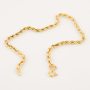 vintage gold rope chain bracelet 