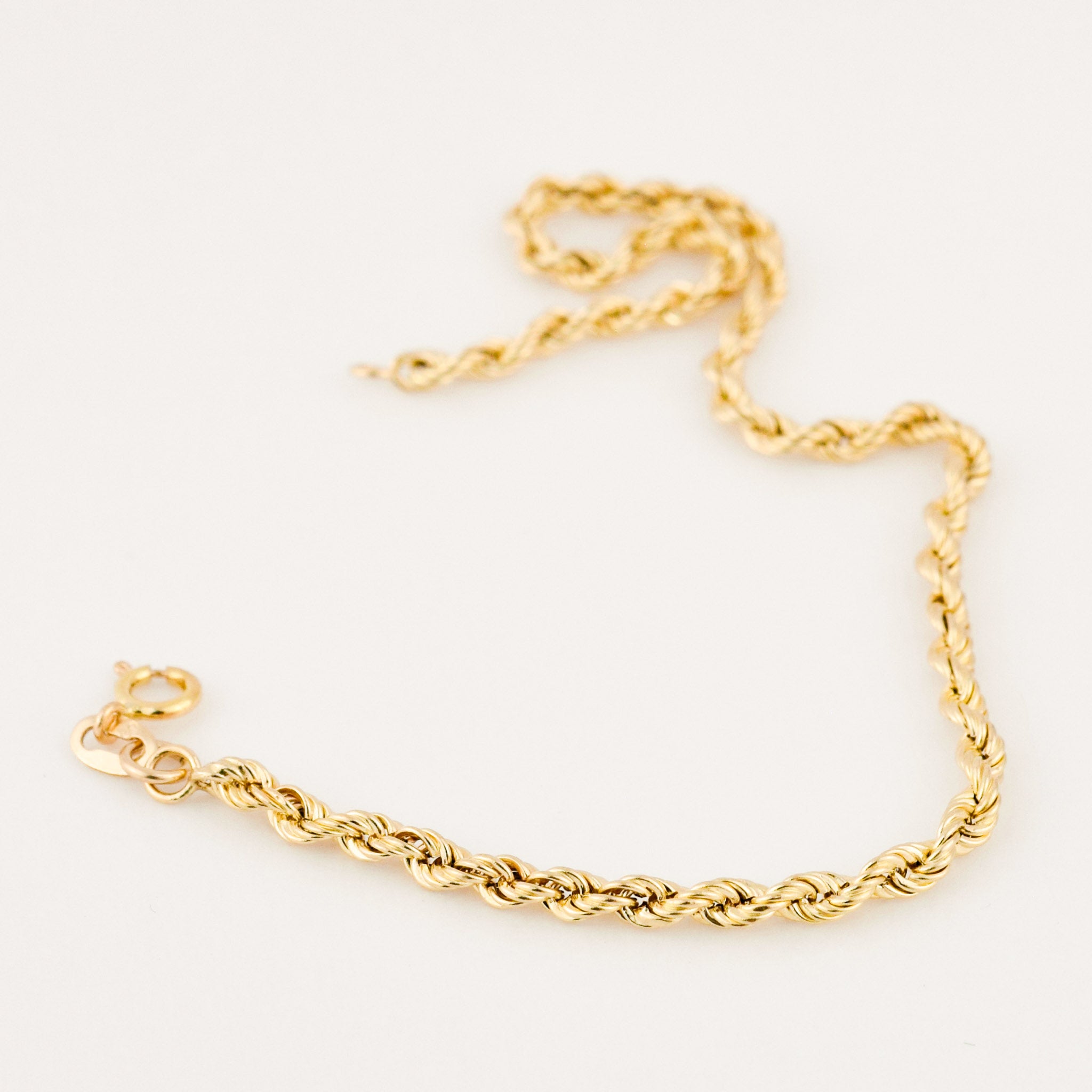 vintage gold rope chain bracelet 