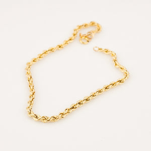 vintage gold rope chain bracelet 