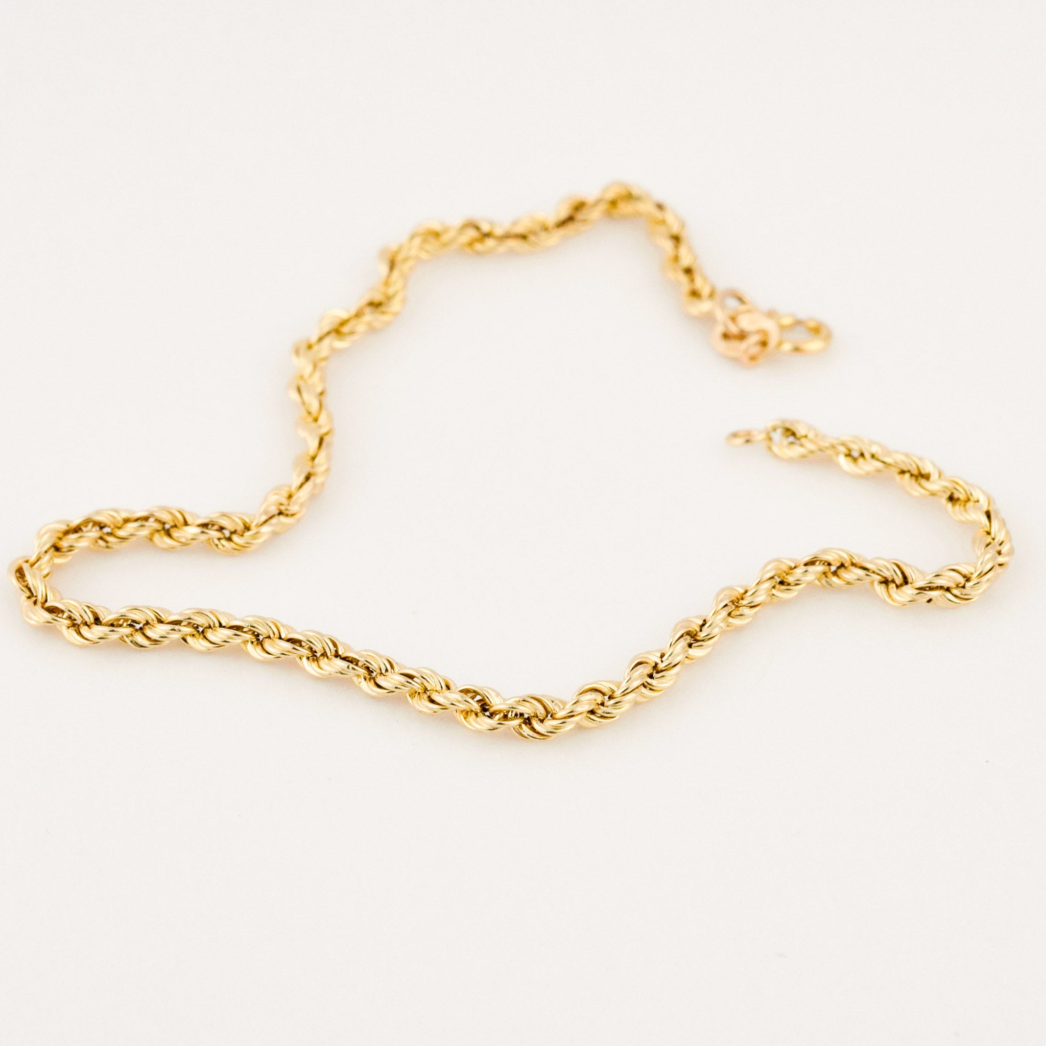 vintage gold rope chain bracelet 