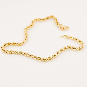 vintage gold rope chain bracelet 