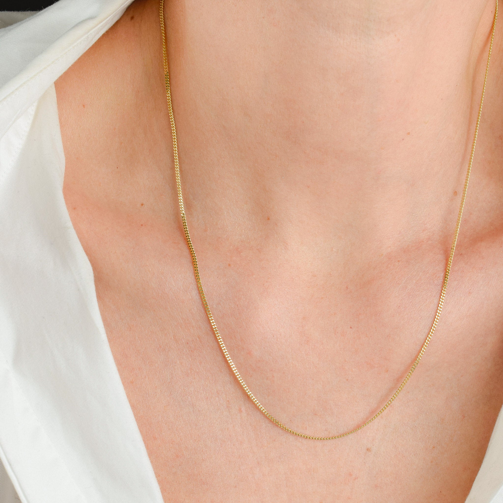 vintage gold 20" curb chain necklace