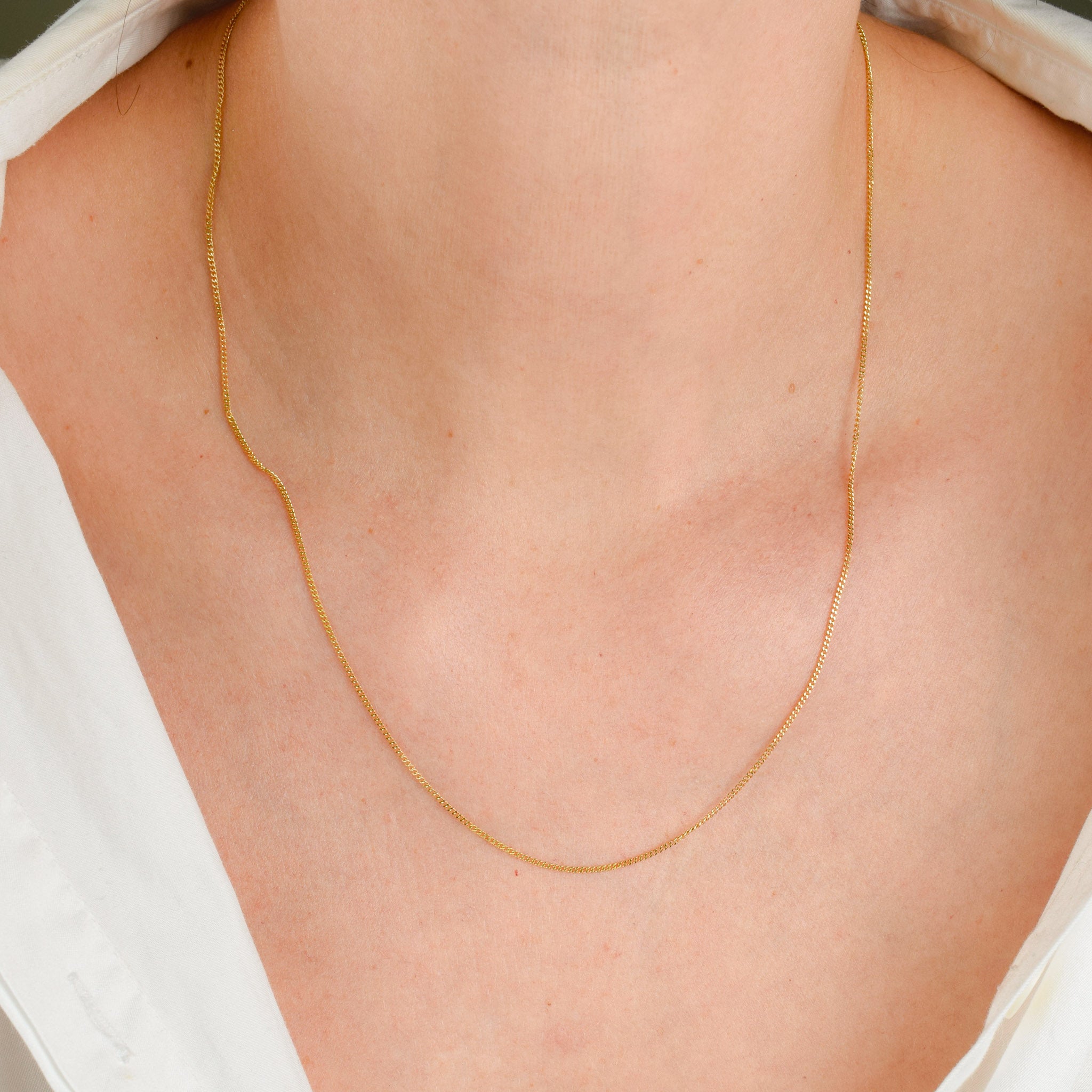 vintage gold 20" curb chain necklace 