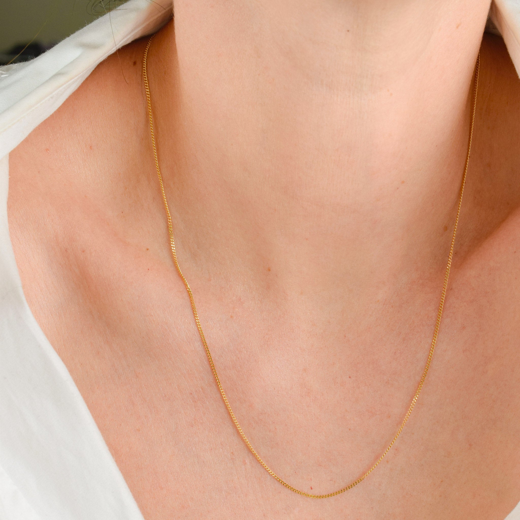 vintage gold 20" curb chain necklace 