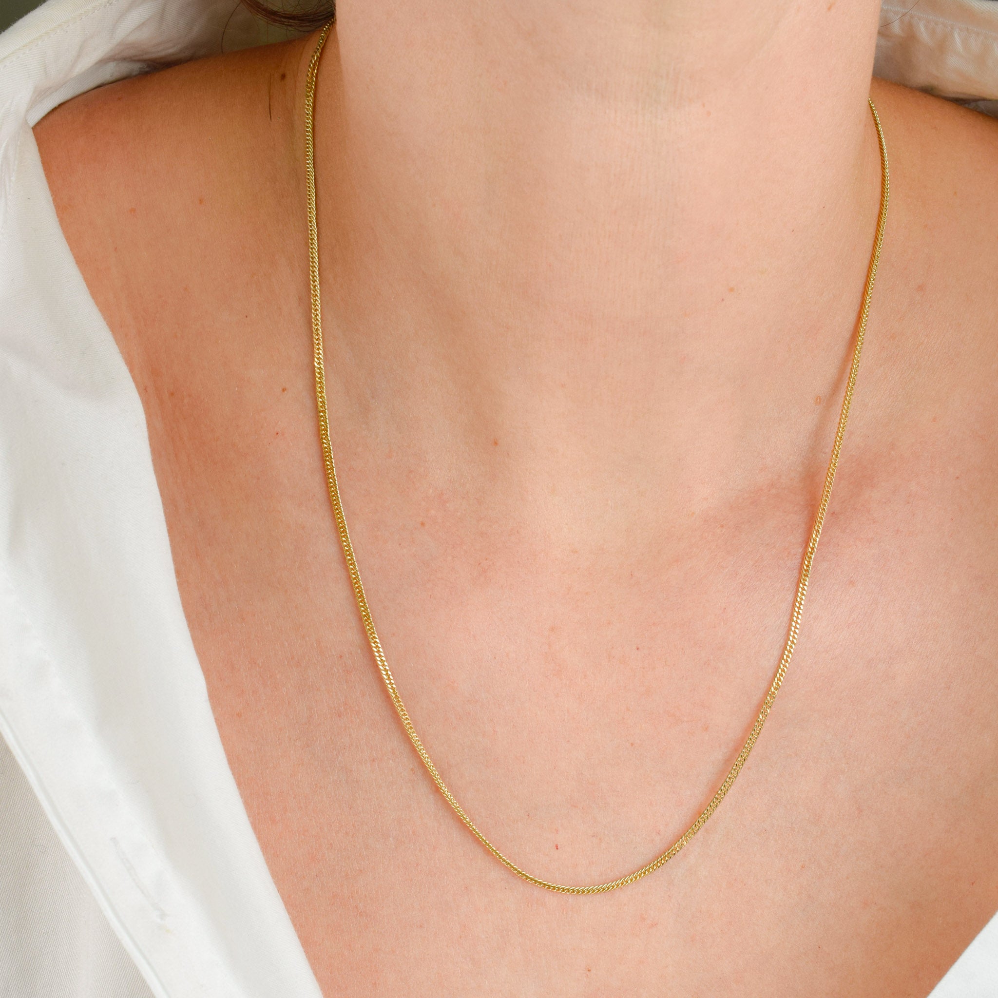 vintage gold 20.25" curb chain necklace
