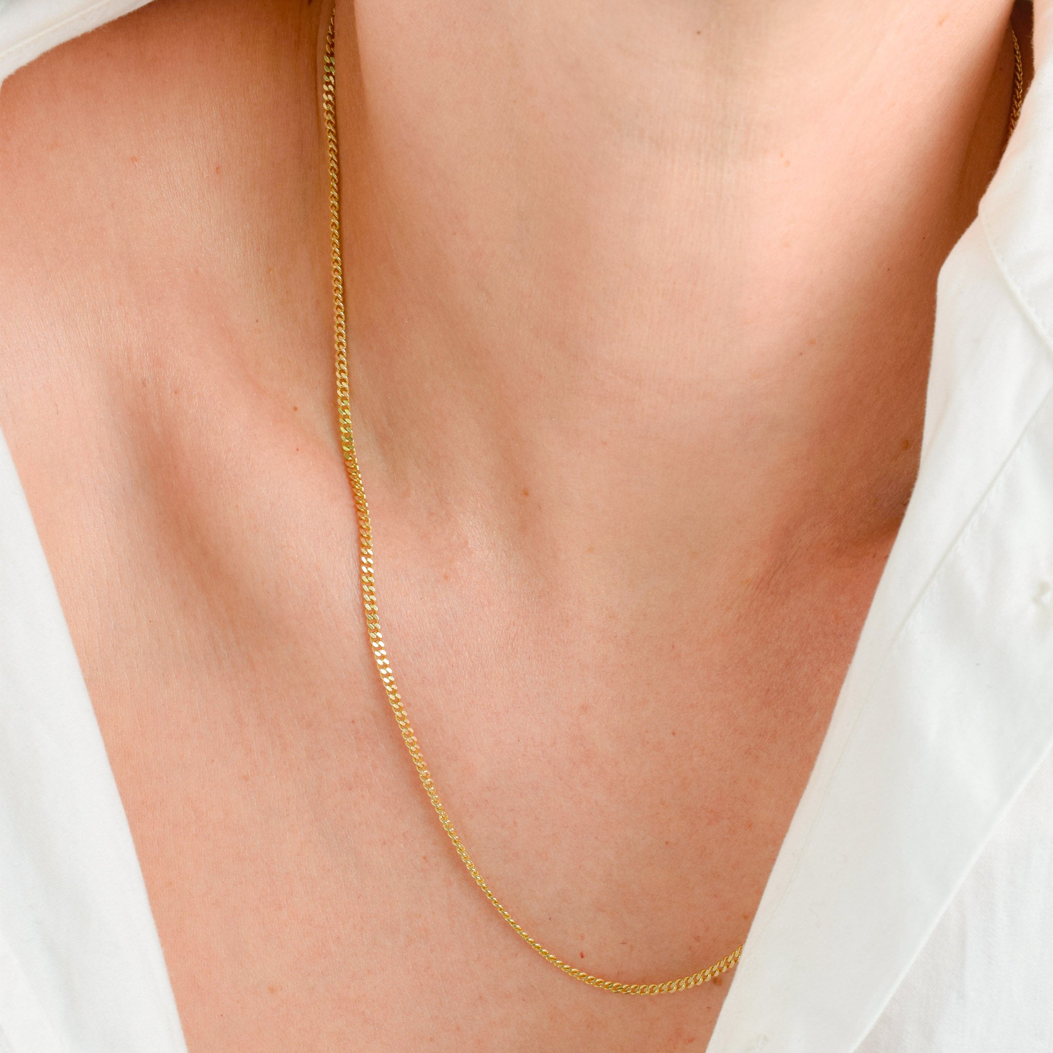 vintage gold 20.5" curb chain necklace