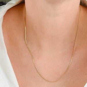 vintage gold 19.5 tight curb chain necklace 
