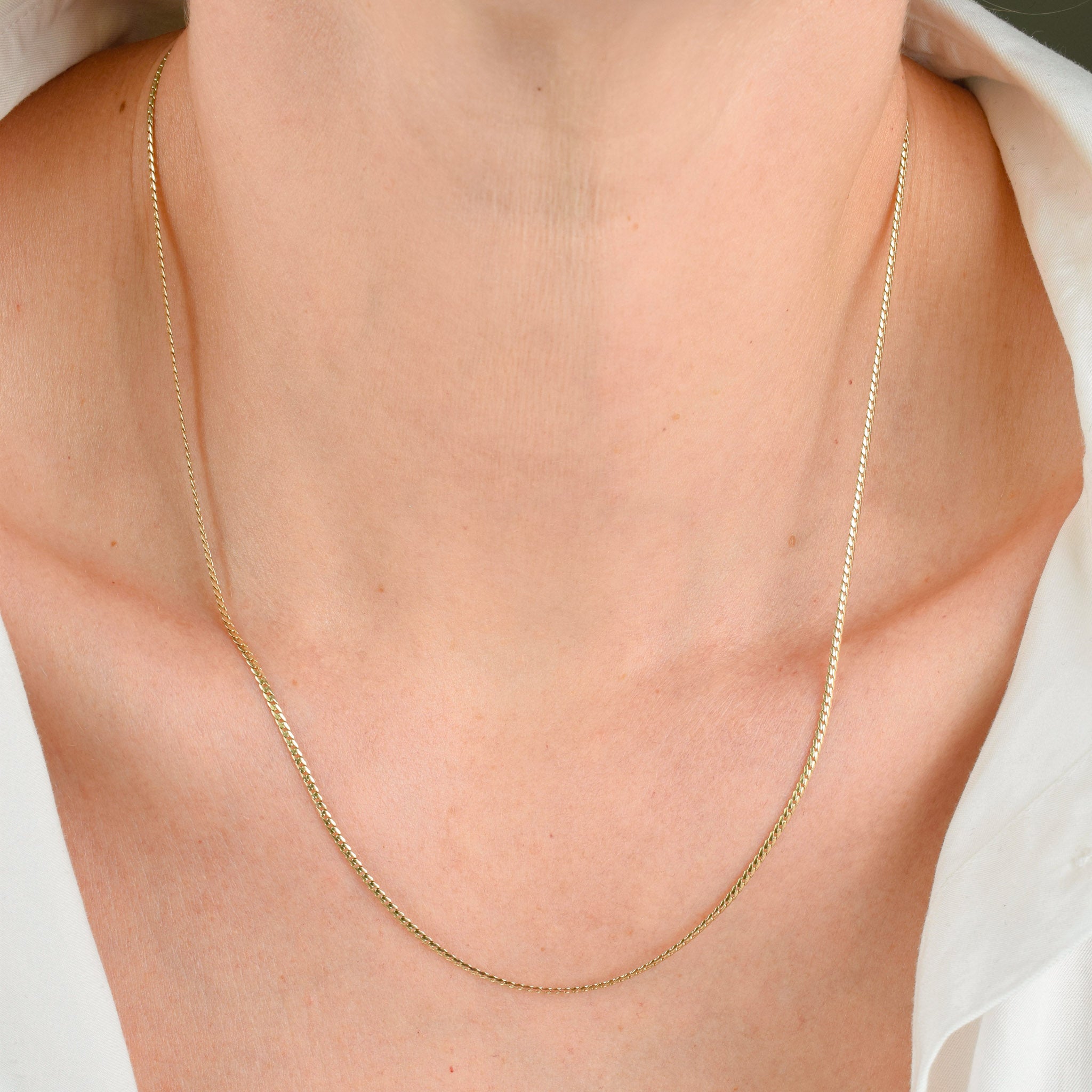 vintage gold 19.5 tight curb chain necklace 