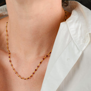 exquisite vintage 18k ruby necklace 