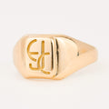 vintage 'EJC' gold Signet ring