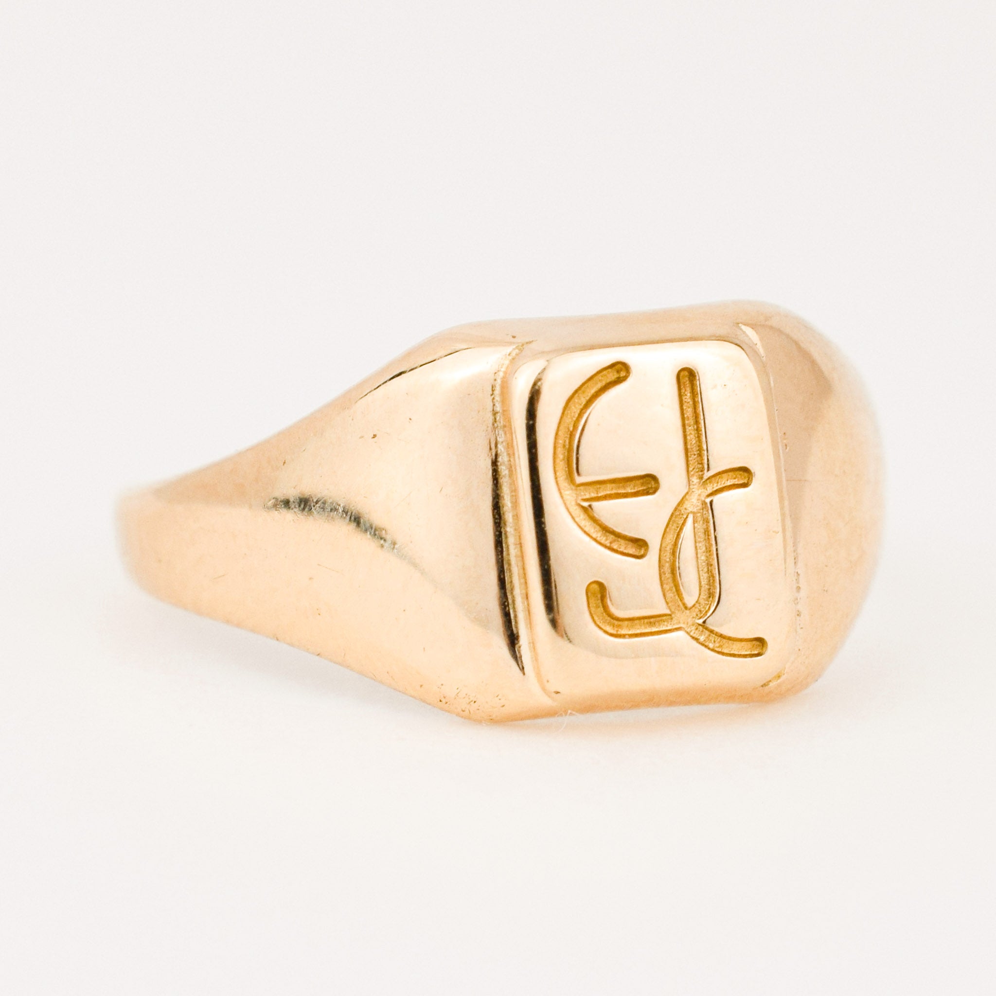 vintage 'EJC' gold Signet ring