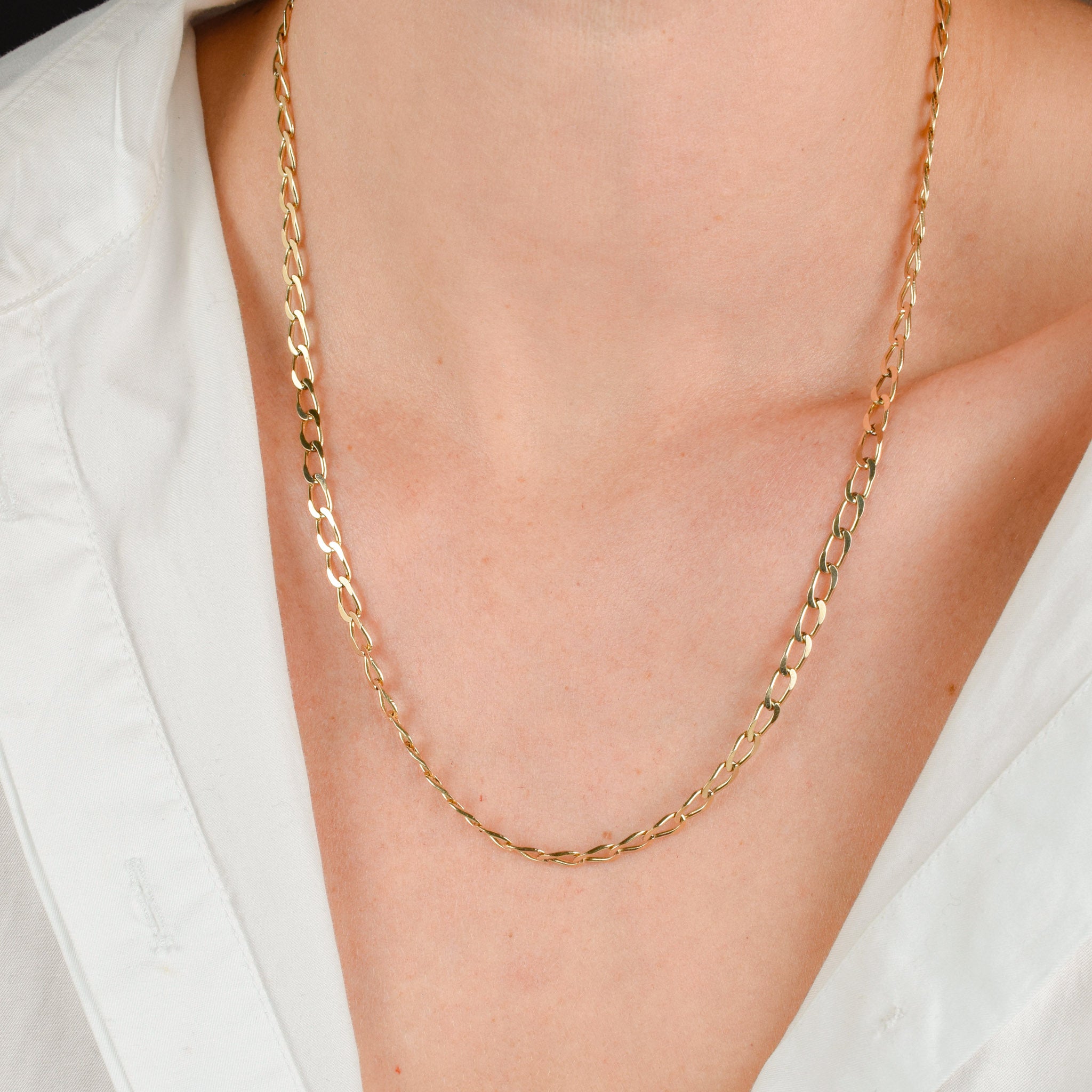 vintage gold unisex chunky curb chain necklace