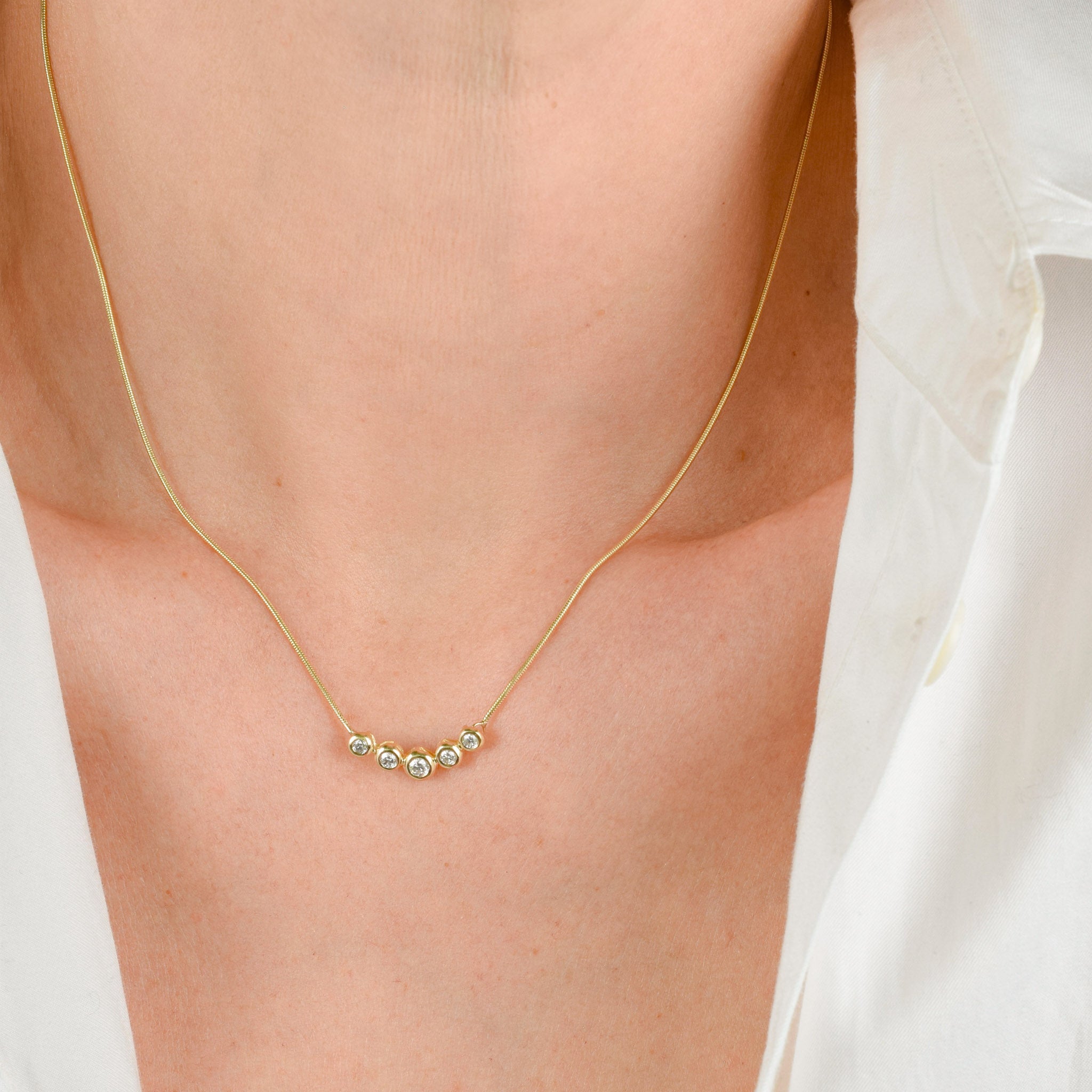 vintage gold graduated diamond necklace 