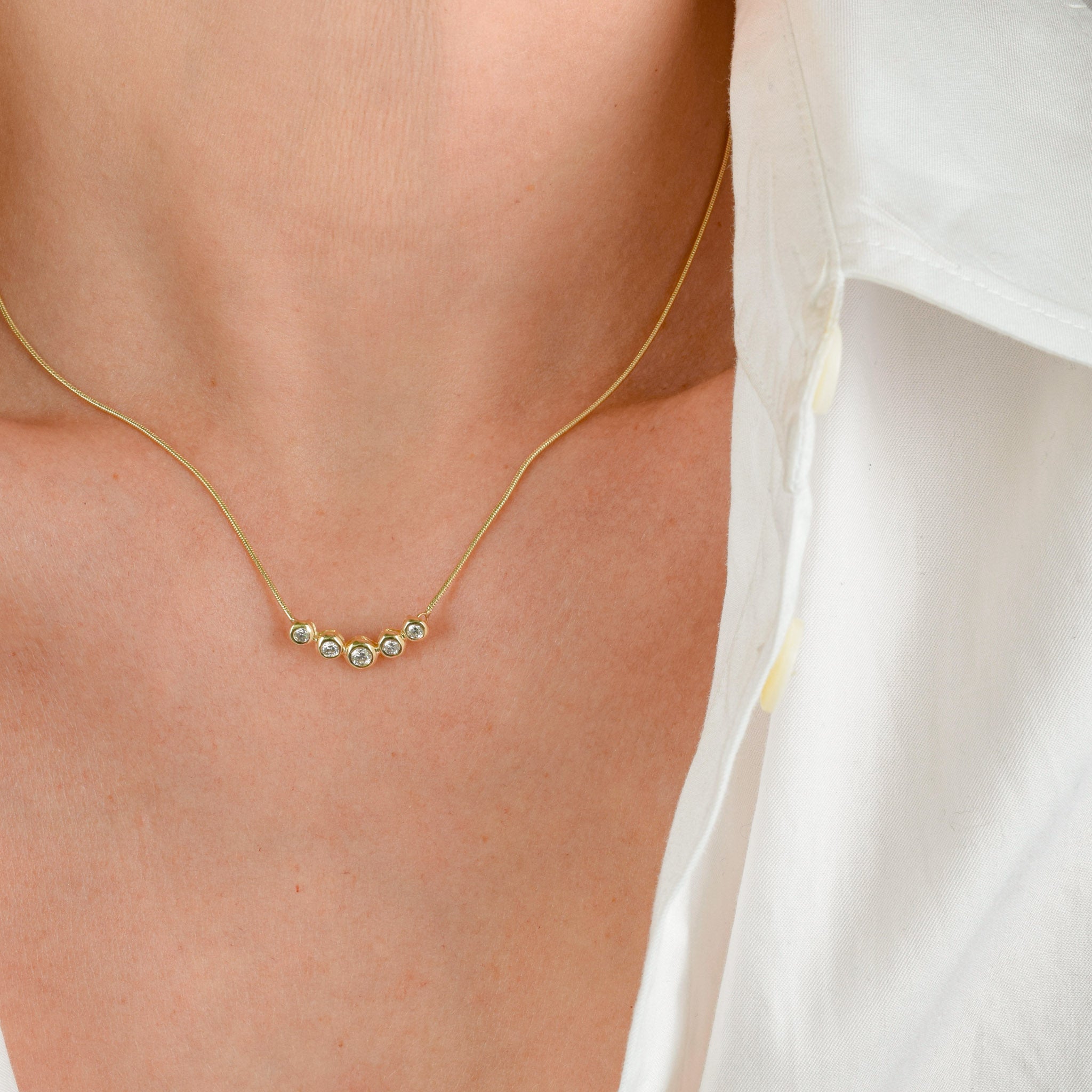 vintage gold graduated diamond necklace 