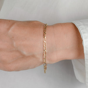 vintage gold loose curb chain bracelet 