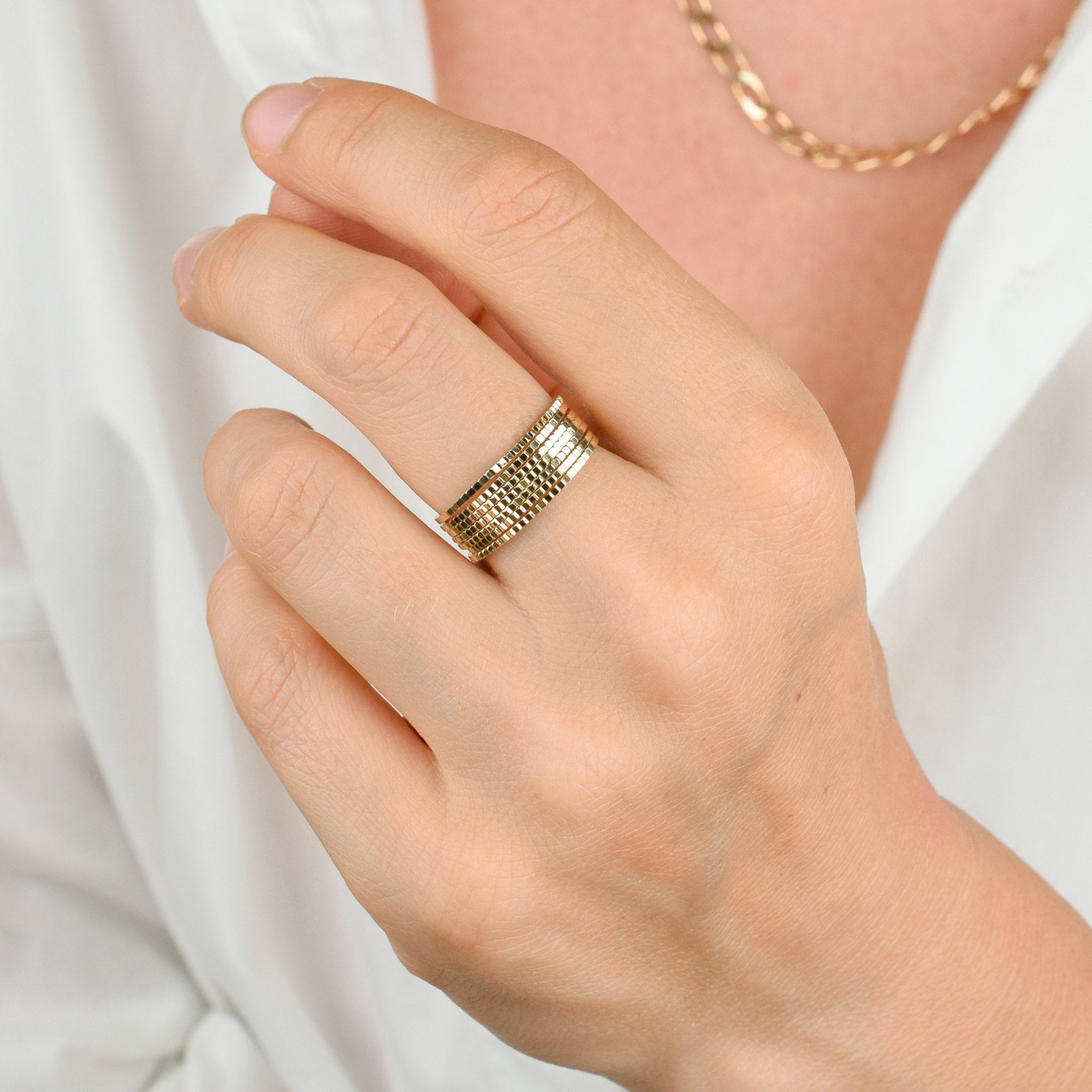vintage gold 7 day ring