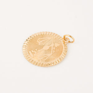 vintage gold libra zodiac pendant 