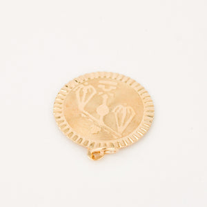 vintage gold libra zodiac pendant 