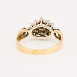 vintage gold diamond cluster ring 