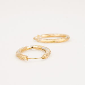 vintage gold twist hoop earrings 