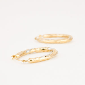 vintage gold twist hoop earrings 