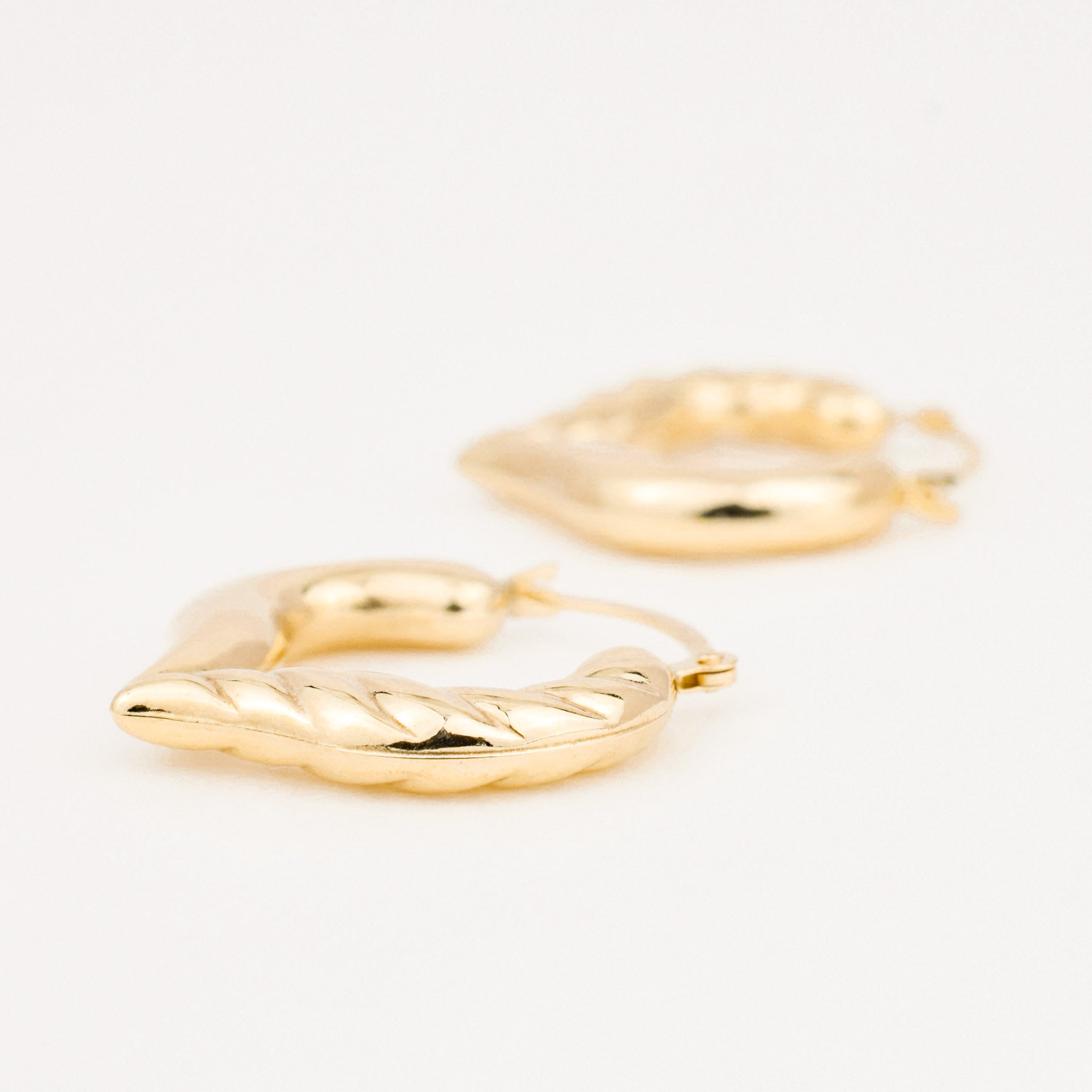 20.8 mm Heart Shaped Gold Hoops