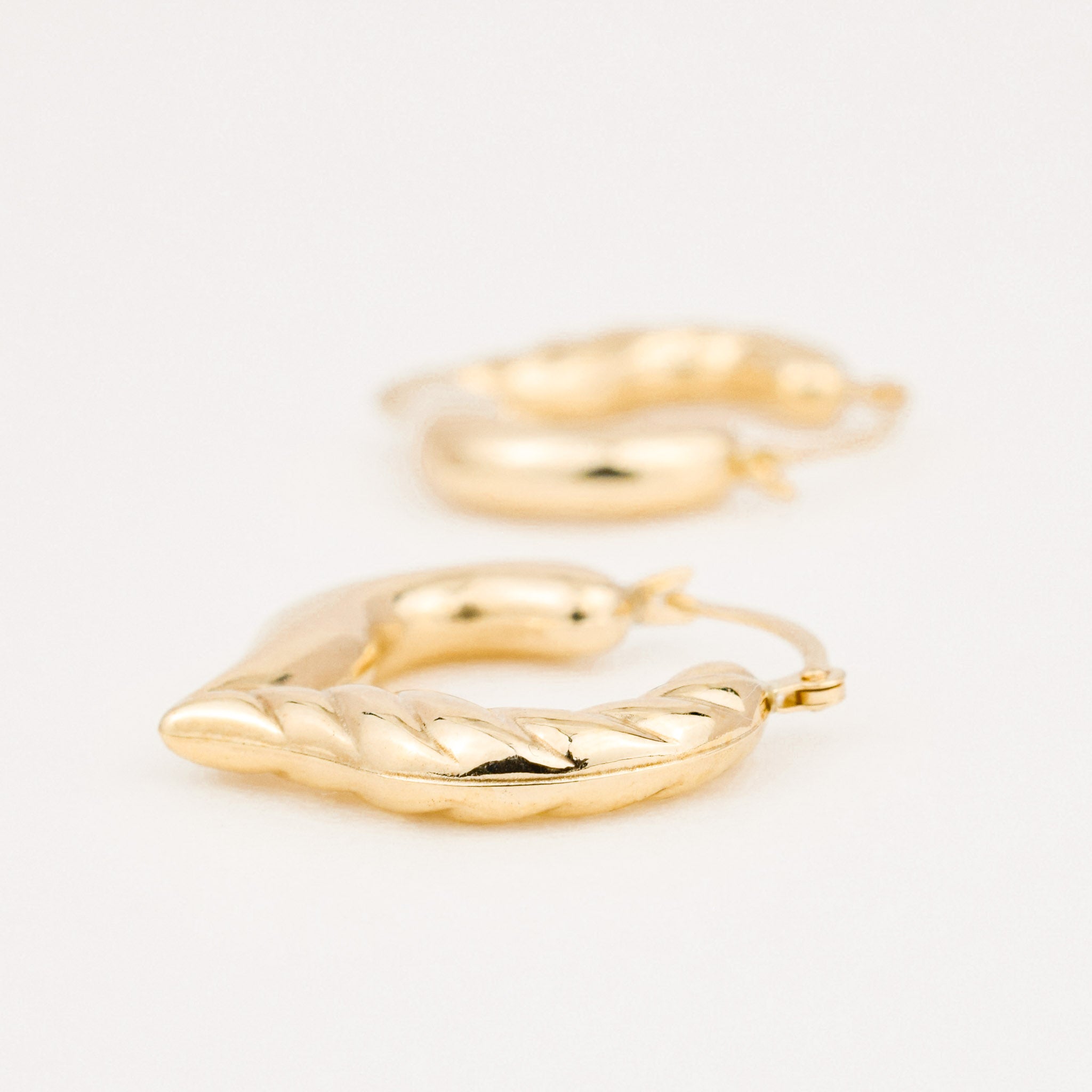 20.8 mm Heart Shaped Gold Hoops