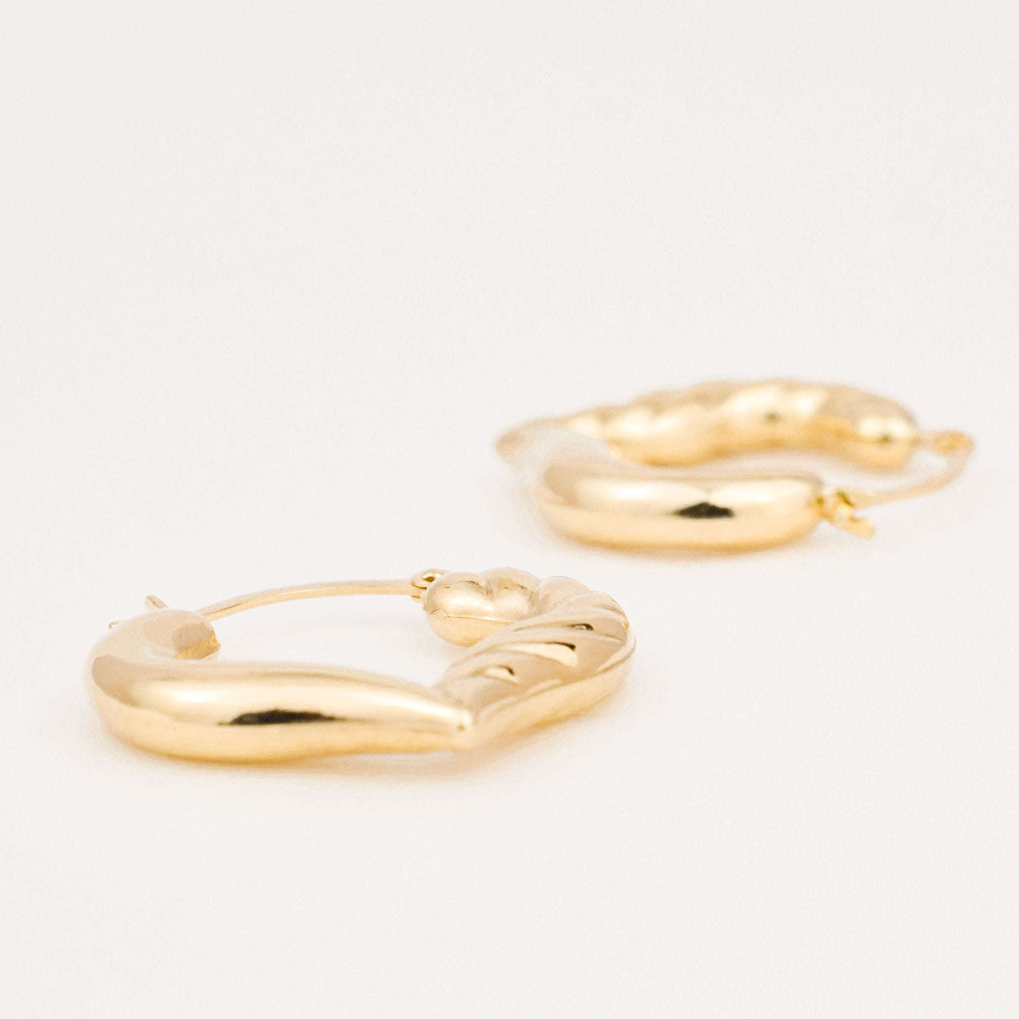 20.8 mm Heart Shaped Gold Hoops