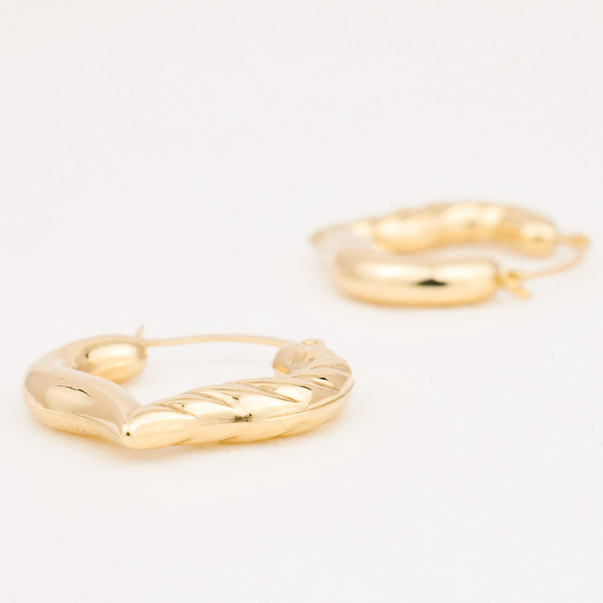 20.8 mm Heart Shaped Gold Hoops