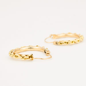 vintage gold rope hoop earrings 