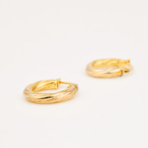 vintage gold twist hoop earrings