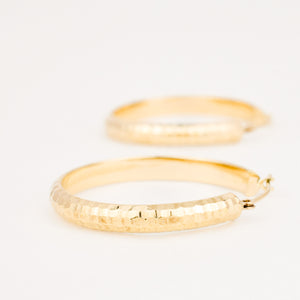 Glistening Large Hammered Hoops