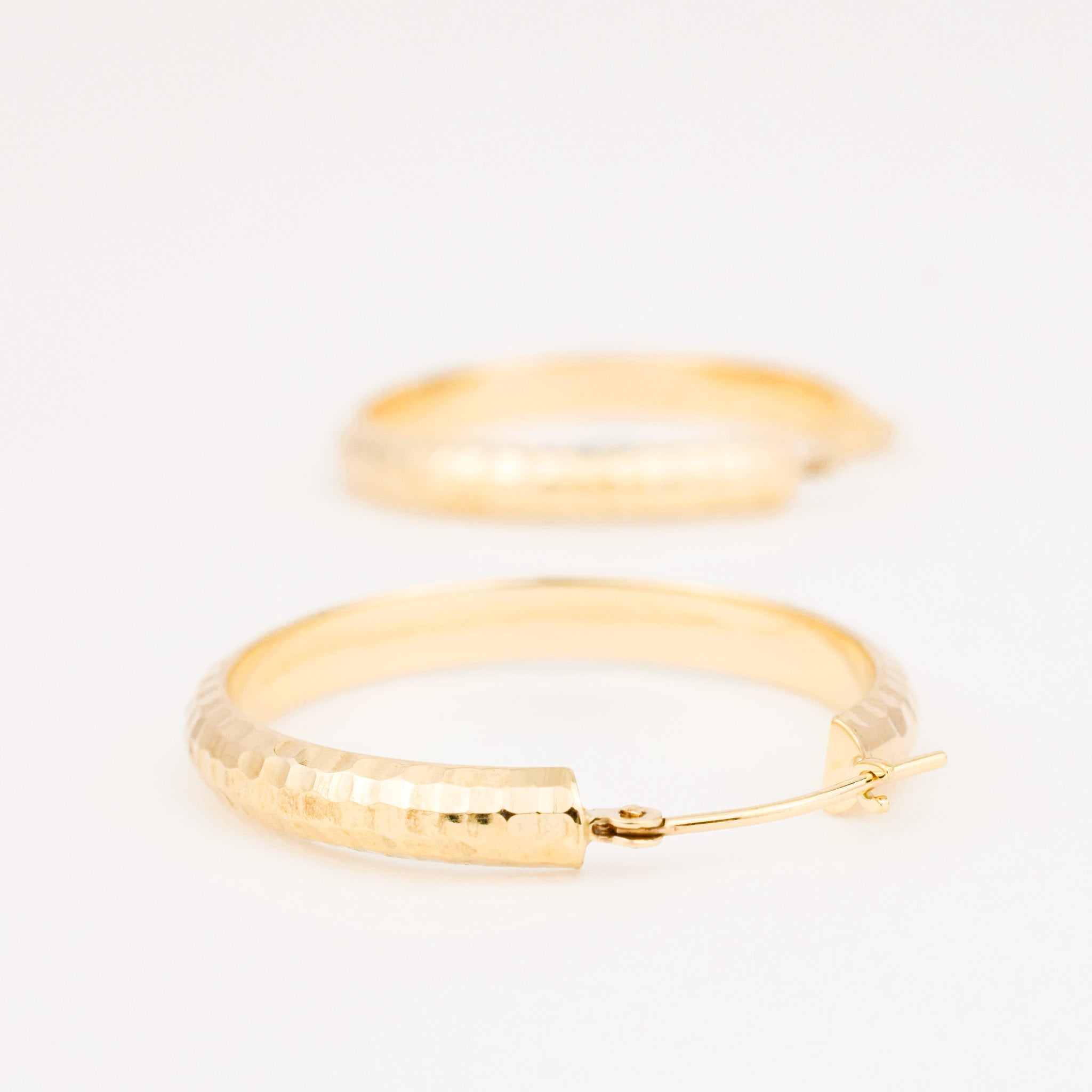 Glistening Large Hammered Hoops