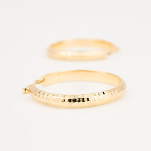 Glistening Large Hammered Hoops