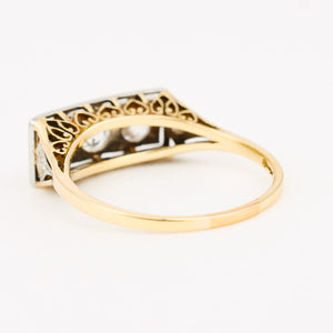 antique art deco diamond trilogy ring
