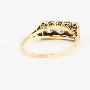 antique art deco diamond trilogy ring