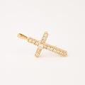 vintage gold diamond cross pendant 