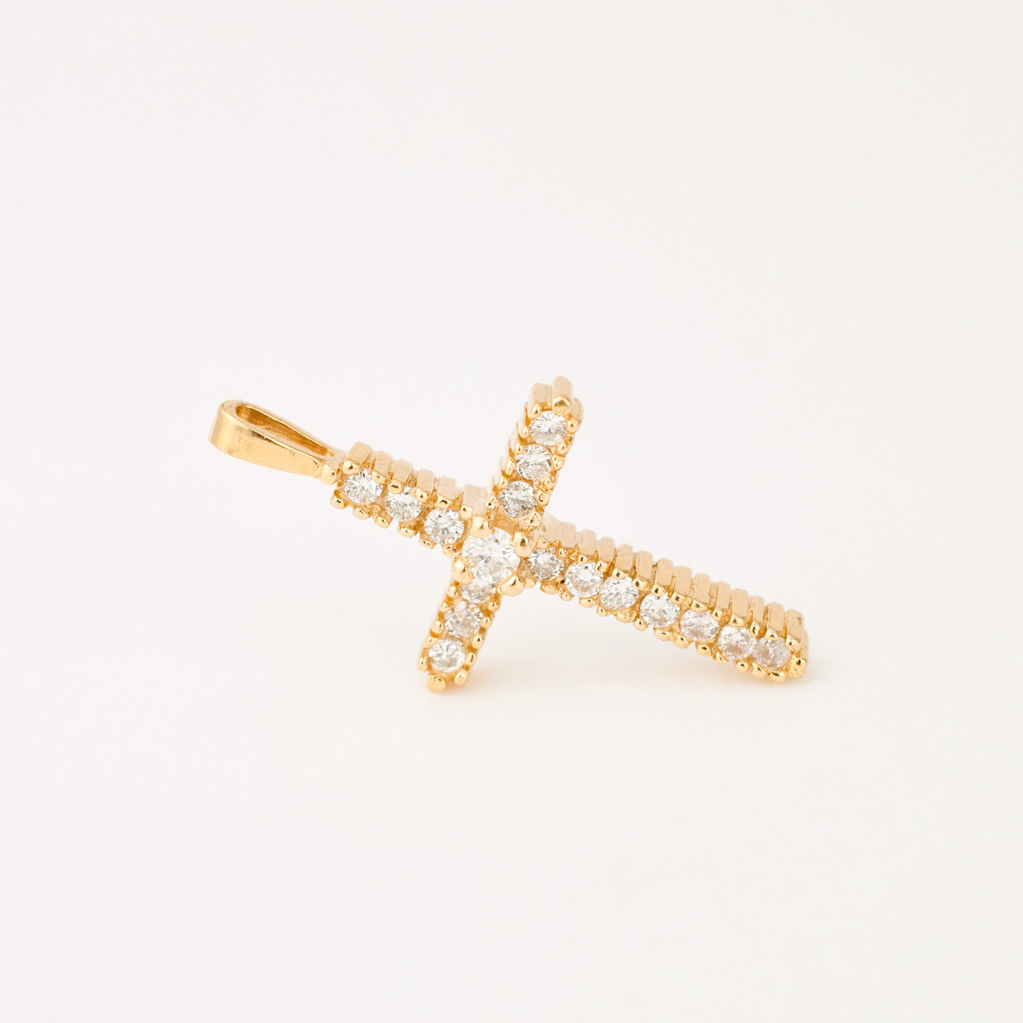 vintage gold diamond cross pendant 