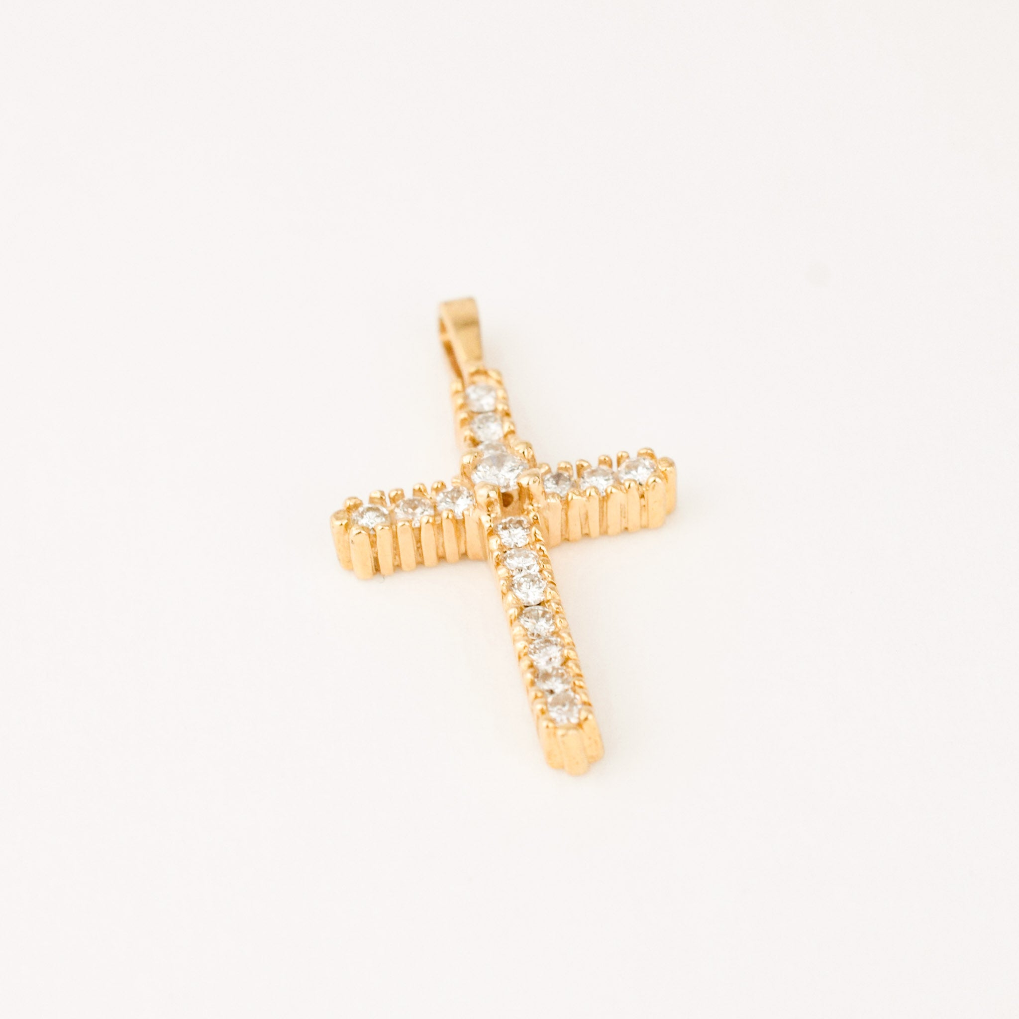 vintage gold diamond cross pendant 