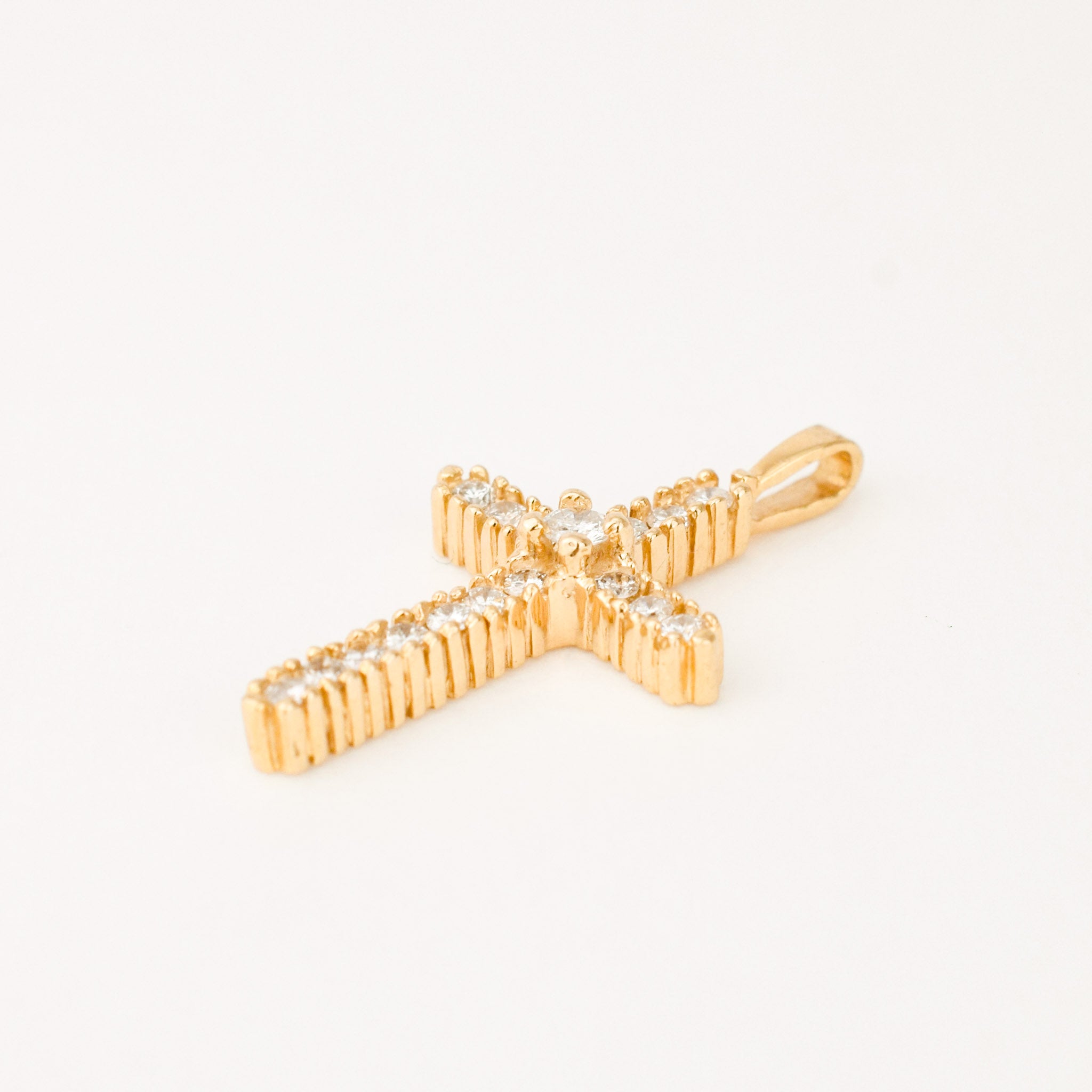 vintage gold diamond cross pendant 