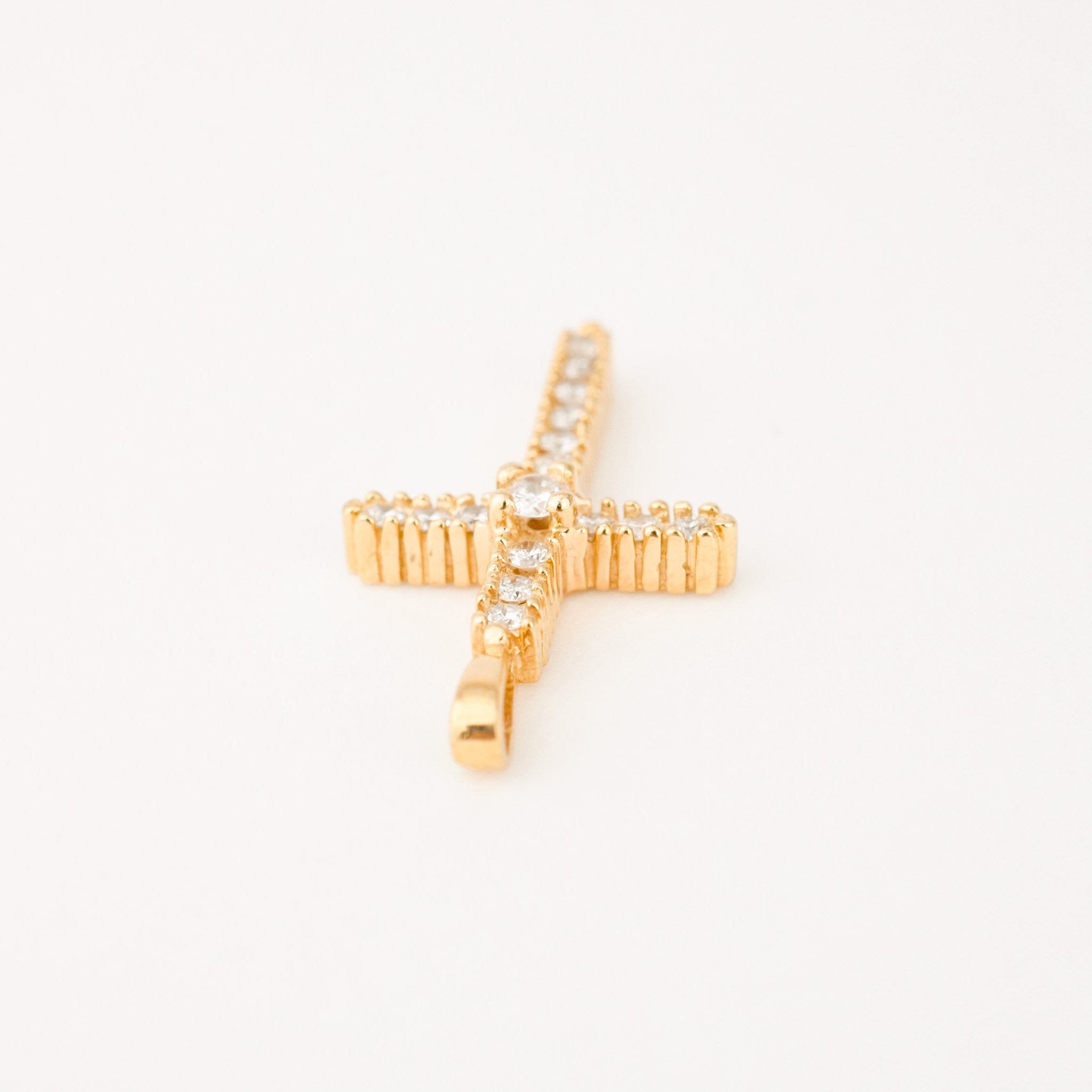 vintage gold diamond cross pendant 